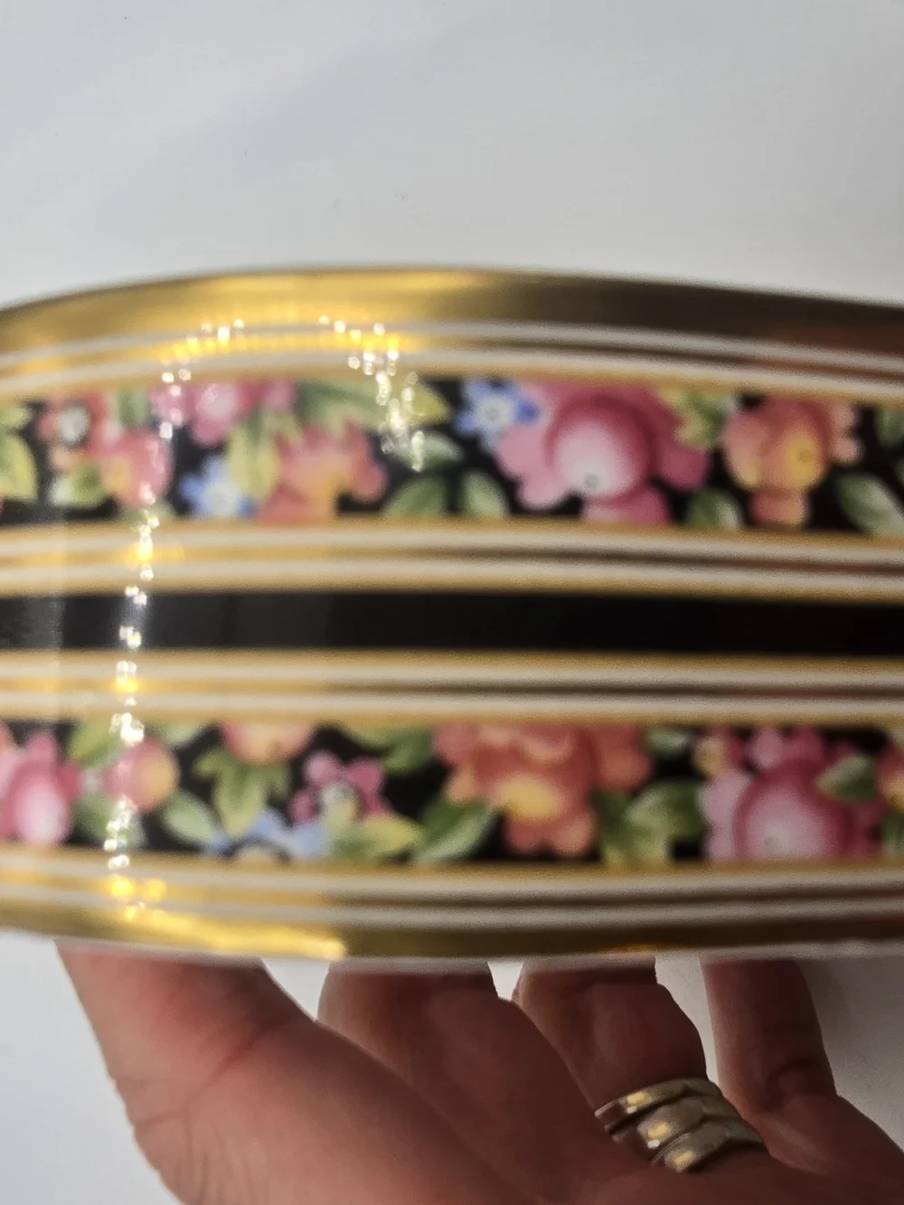 Wedgwood Clio Bone China Quartz Mantel Clock Made in England Vintage Floral